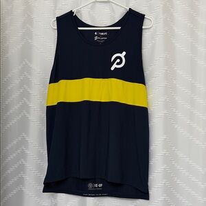 Peloton x Fourlaps Men's Jersey  with Navy and Yellow Stripe